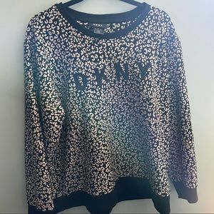 DKNY crew neck sweater leopard print
